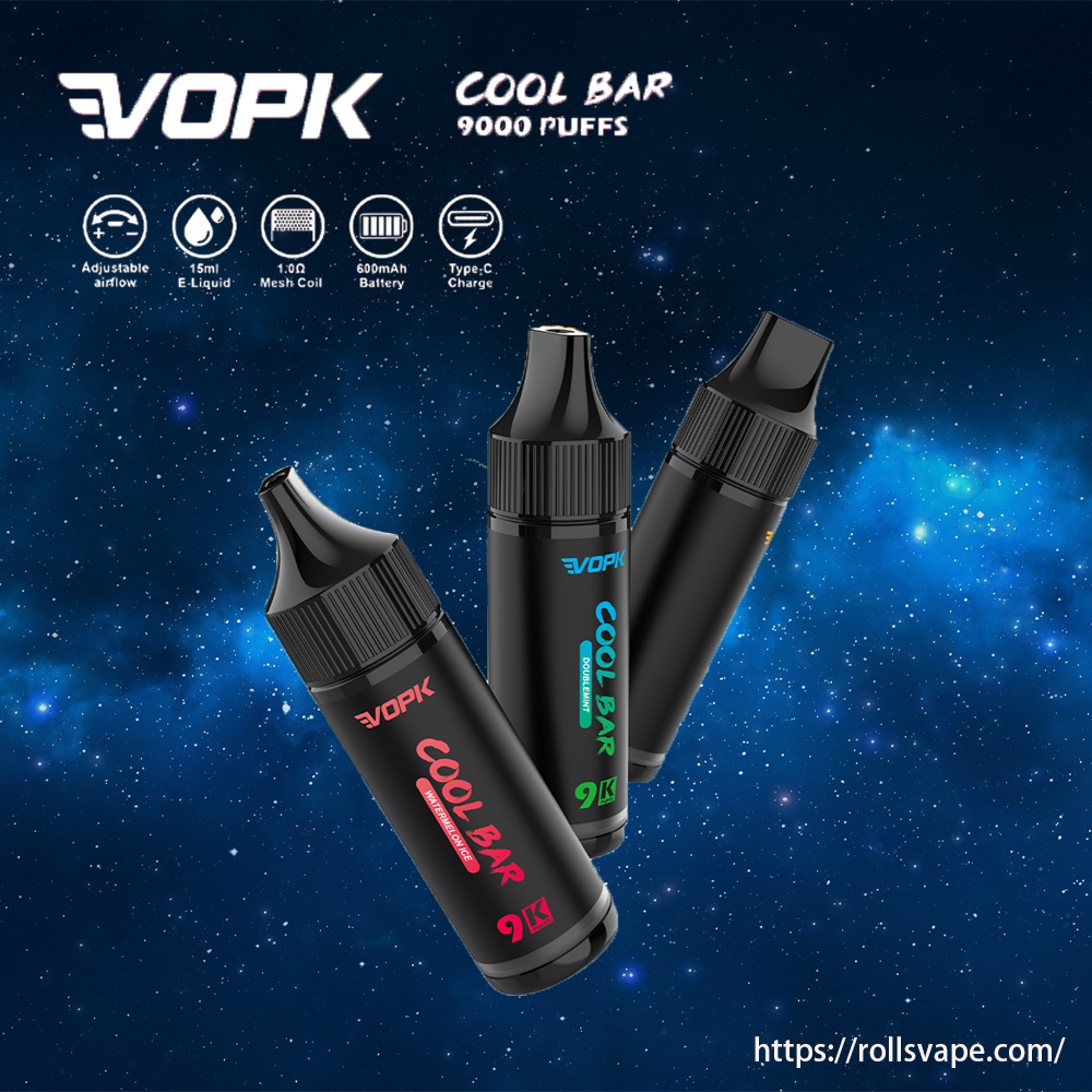 Vopk cool bar 9000 bouffées vape 0% ２％ ３％ ５％ cigarette électronique jetable à la nicotine