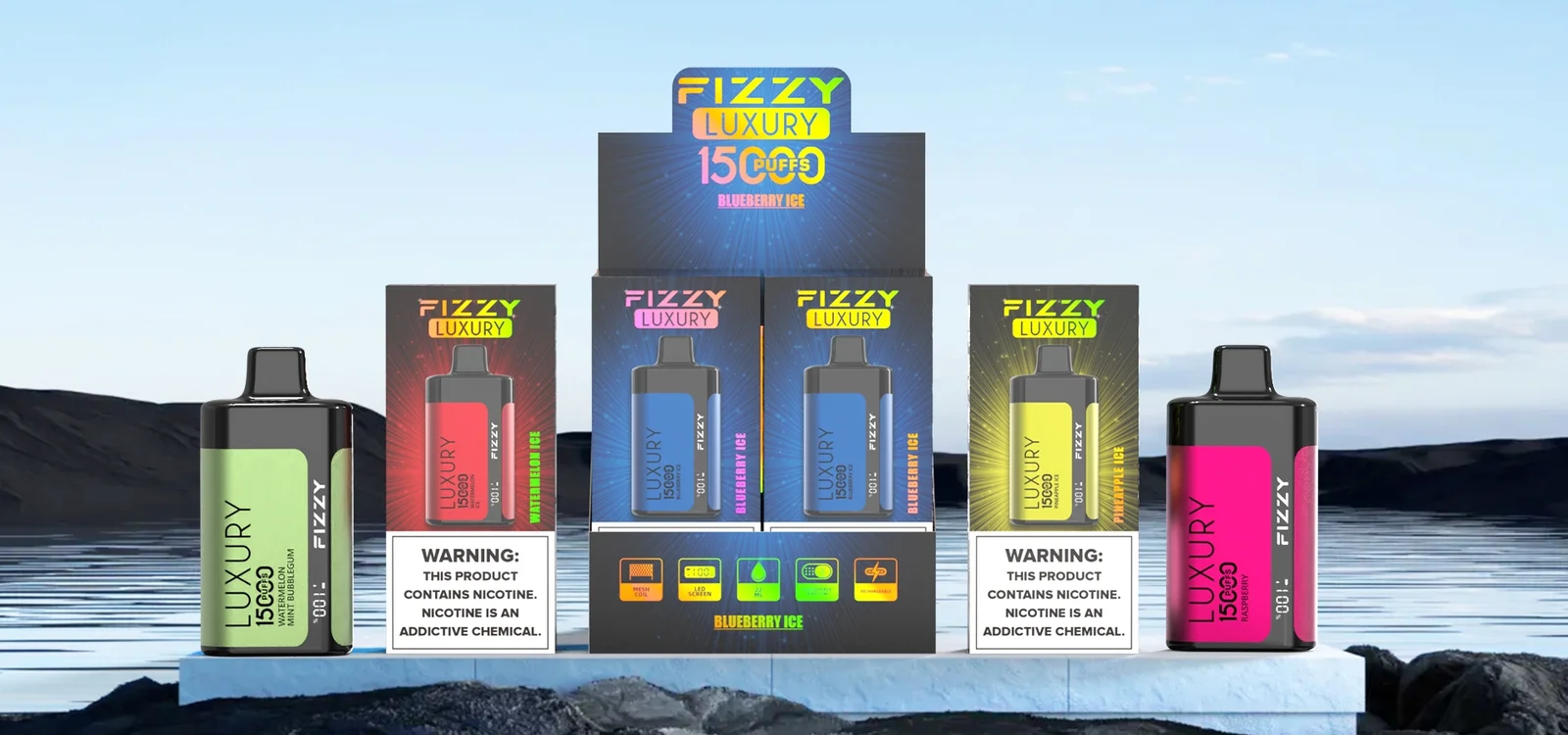 Fizzy Luxury 15.000 Puffs Vape LCD-Bildschirm Einweg-E-Zigarette