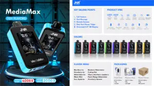 jnr mediamax 40000 40k puffs vape smart disposable e cigarette