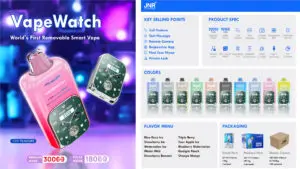 jnr vapewatch 30000 30k puffs vape removable smart disposable e cigarette