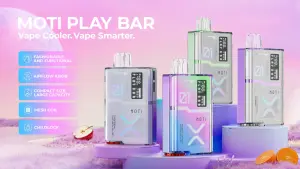 moti play bar 7500 puffs disposable vape | type c rechargeable,adjustable airflow,child lock and mesh coil