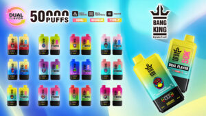 Bang King 50.000 Züge Vape: Nikotin: 0% 2% 3% 5% Züge: 50.000 Kapazität: 50 ml 1,0 Ohm Mesh Coil Akku: 850 mAh Digitalanzeige: Akkukapazität/E-Liquid-Kapazität Luftstrom einstellbar 12 Geschmacksrichtungen verfügbar Typ C Packung: 10 Stück/Karton