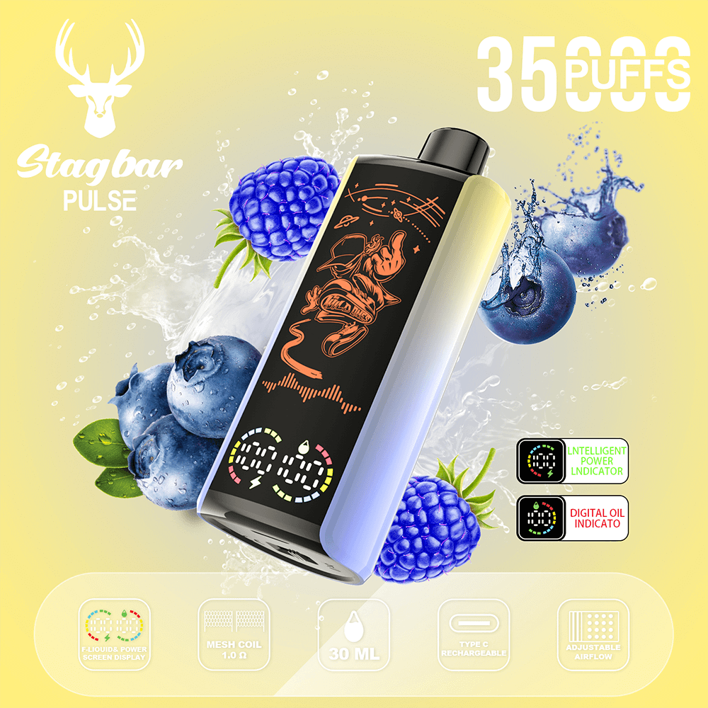 Stag Bar 35k 35000 sbuffi e sistema di flusso d'aria regolabile e ricarica rapida di tipo C Stag Bar 35k 35000 sbuffi e sistema di flusso d'aria regolabile e ricarica rapida di tipo C