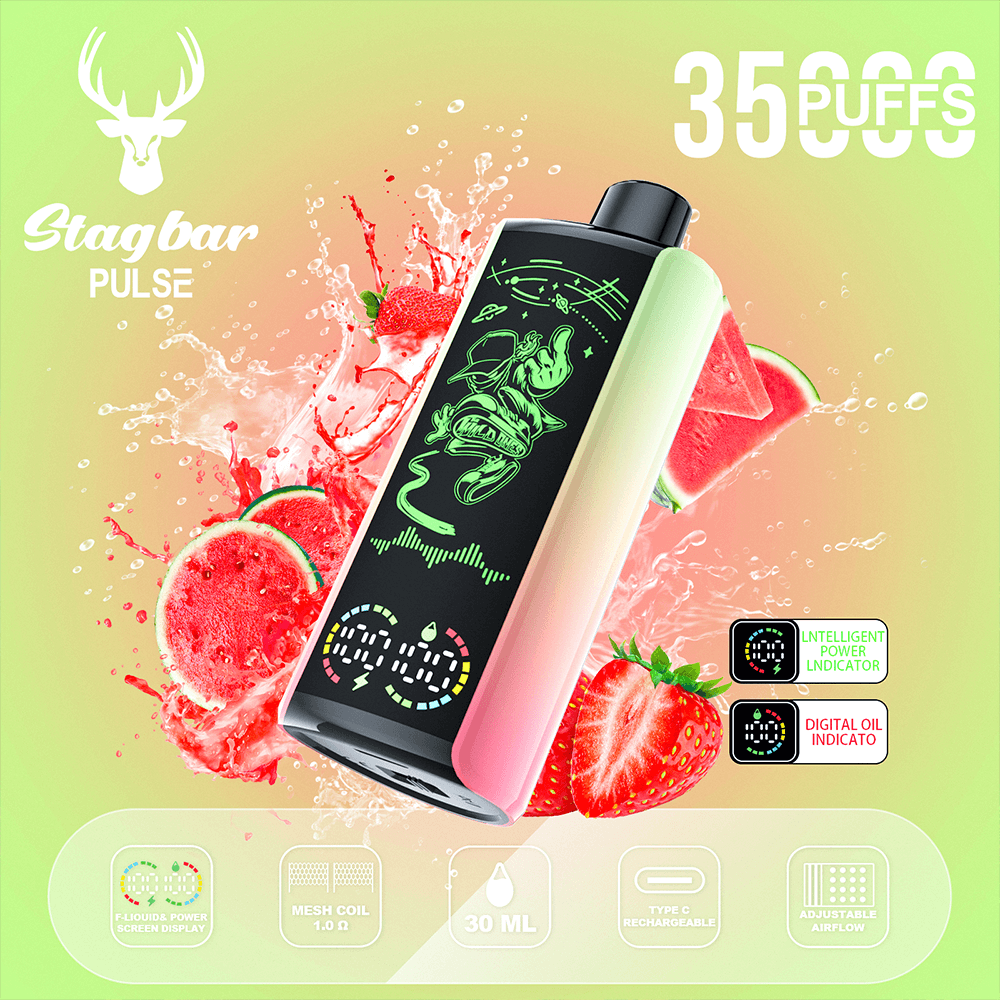 Stag Bar 35k 35000 sbuffi e sistema di flusso d'aria regolabile e ricarica rapida di tipo C Stag Bar 35k 35000 sbuffi e sistema di flusso d'aria regolabile e ricarica rapida di tipo C