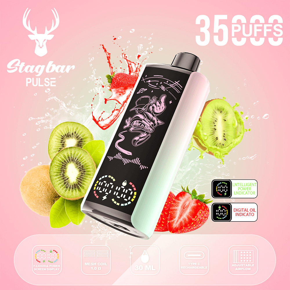 Stag Bar 35k 35000 sbuffi e sistema di flusso d'aria regolabile e ricarica rapida di tipo C Stag Bar 35k 35000 sbuffi e sistema di flusso d'aria regolabile e ricarica rapida di tipo C