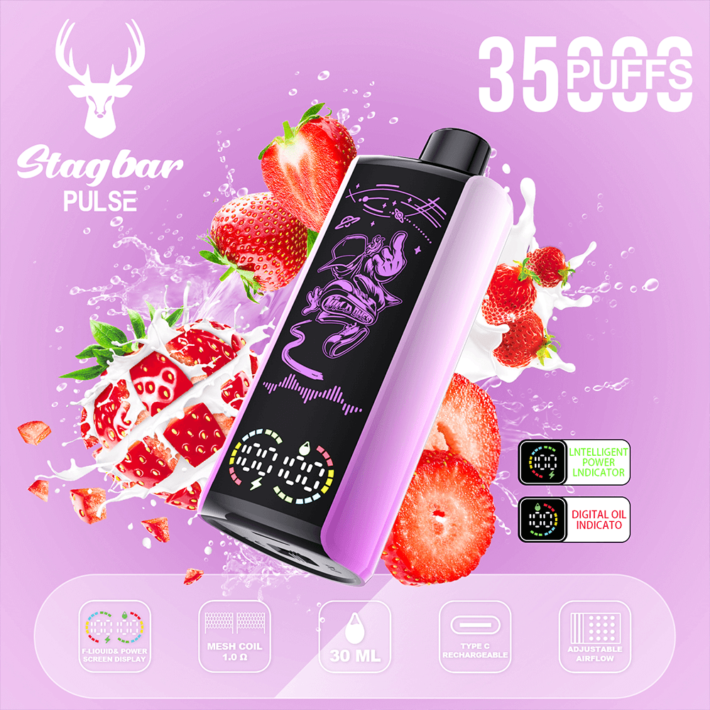 Stag Bar 35k 35000 sbuffi e sistema di flusso d'aria regolabile e ricarica rapida di tipo C Stag Bar 35k 35000 sbuffi e sistema di flusso d'aria regolabile e ricarica rapida di tipo C