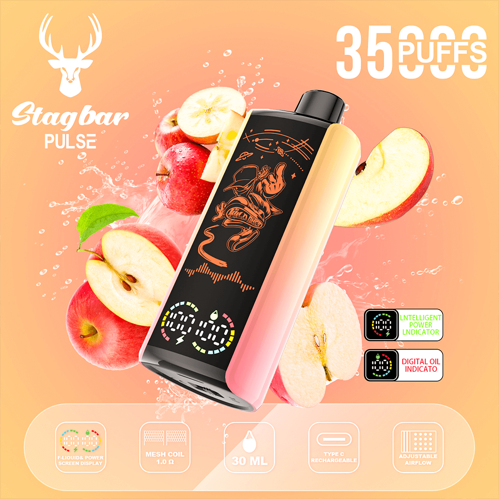 Stag Bar 35k 35000 sbuffi e sistema di flusso d'aria regolabile e ricarica rapida di tipo C Stag Bar 35k 35000 sbuffi e sistema di flusso d'aria regolabile e ricarica rapida di tipo C