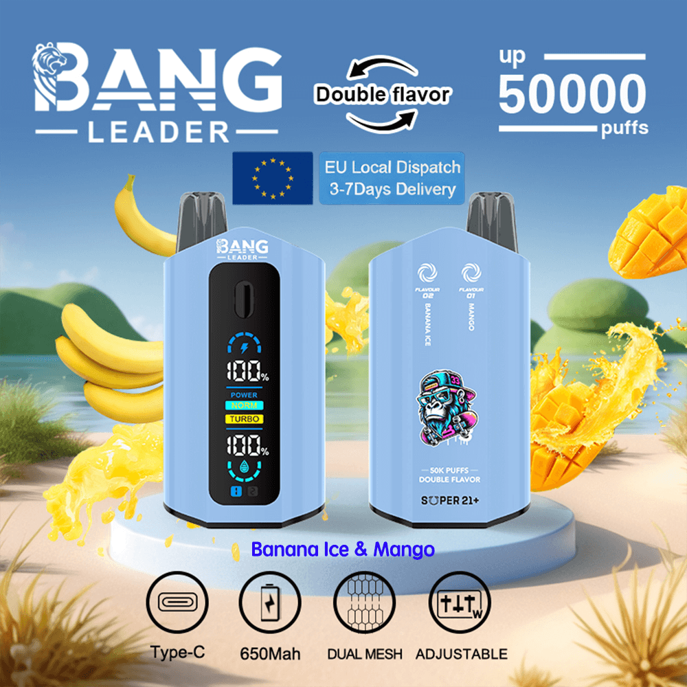 bang leader 50k | 50000 sbuffi, bobina a doppia rete, ricarica rapida di tipo C bang leader 50k | 50000 sbuffi, bobina a doppia rete, ricarica rapida di tipo C