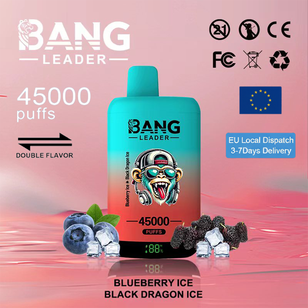 Bang Leader 45000 45k bocanadas y bobinas de malla dual y sistema de sabores dobles Bang Leader 45000 45k bocanadas y bobinas de malla dual y sistema de sabores dobles
