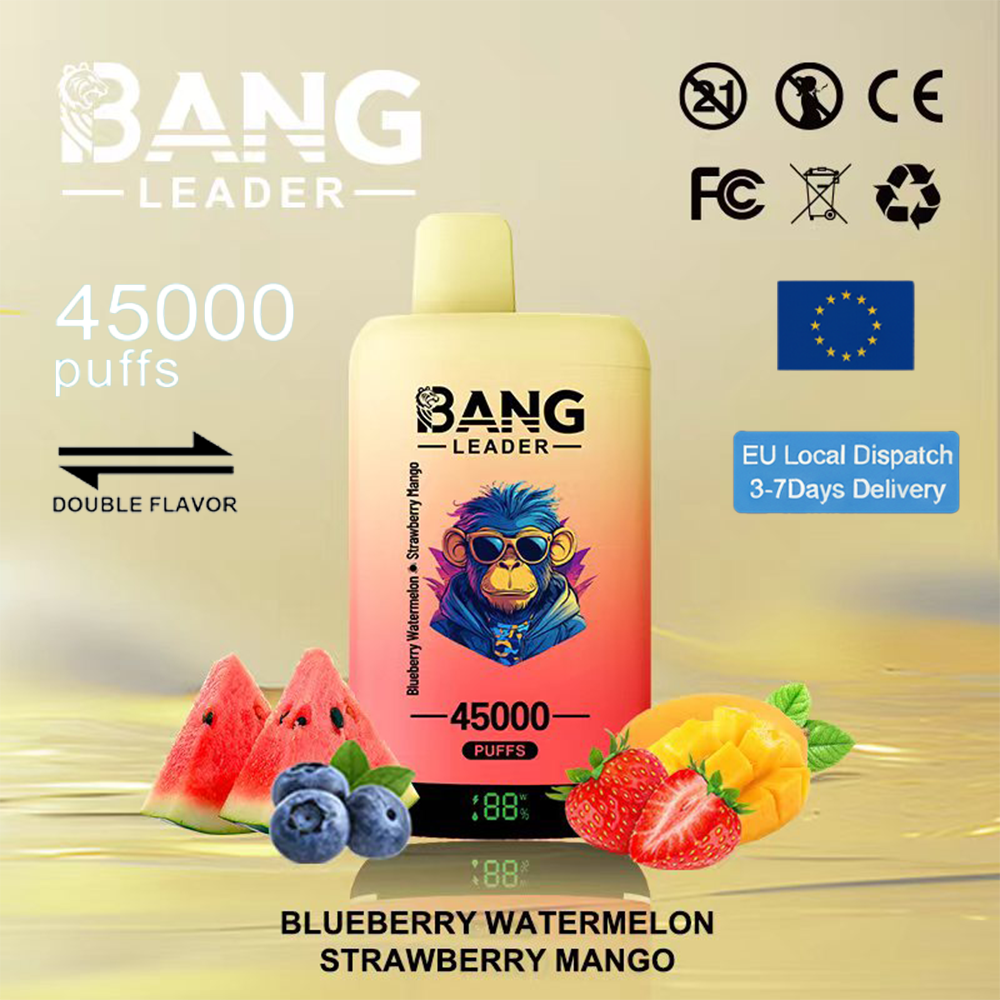 Bang Leader 45000 45k bocanadas y bobinas de malla dual y sistema de sabores dobles Bang Leader 45000 45k bocanadas y bobinas de malla dual y sistema de sabores dobles