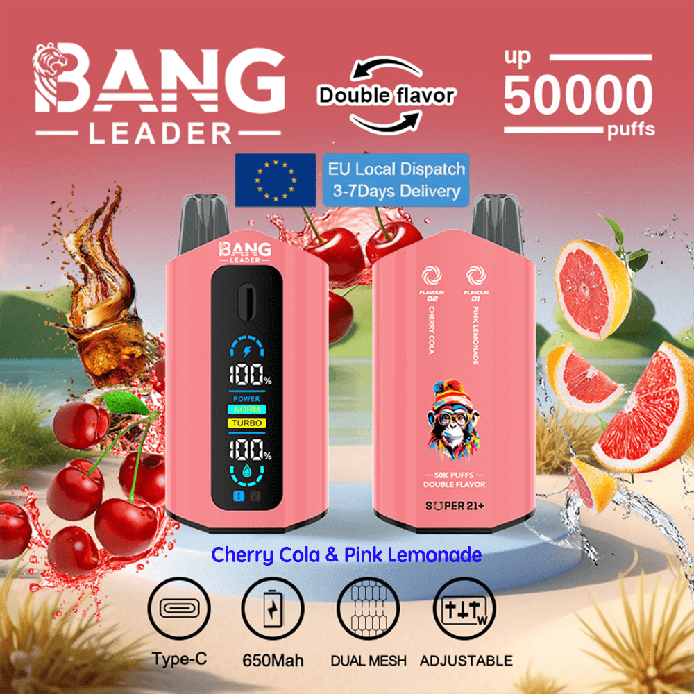 bang leader 50k | 50000 sbuffi, bobina a doppia rete, ricarica rapida di tipo C bang leader 50k | 50000 sbuffi, bobina a doppia rete, ricarica rapida di tipo C