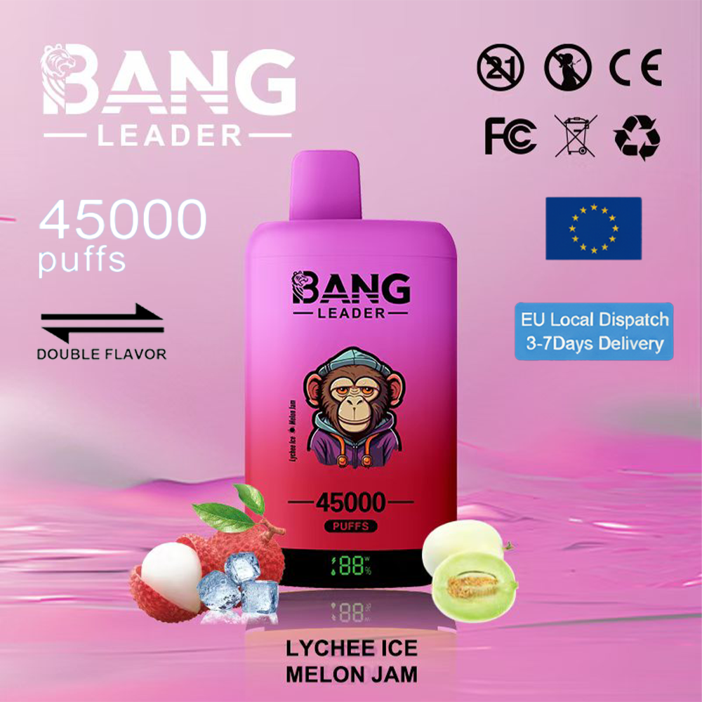 Bang Leader 45000 45k bocanadas y bobinas de malla dual y sistema de sabores dobles Bang Leader 45000 45k bocanadas y bobinas de malla dual y sistema de sabores dobles