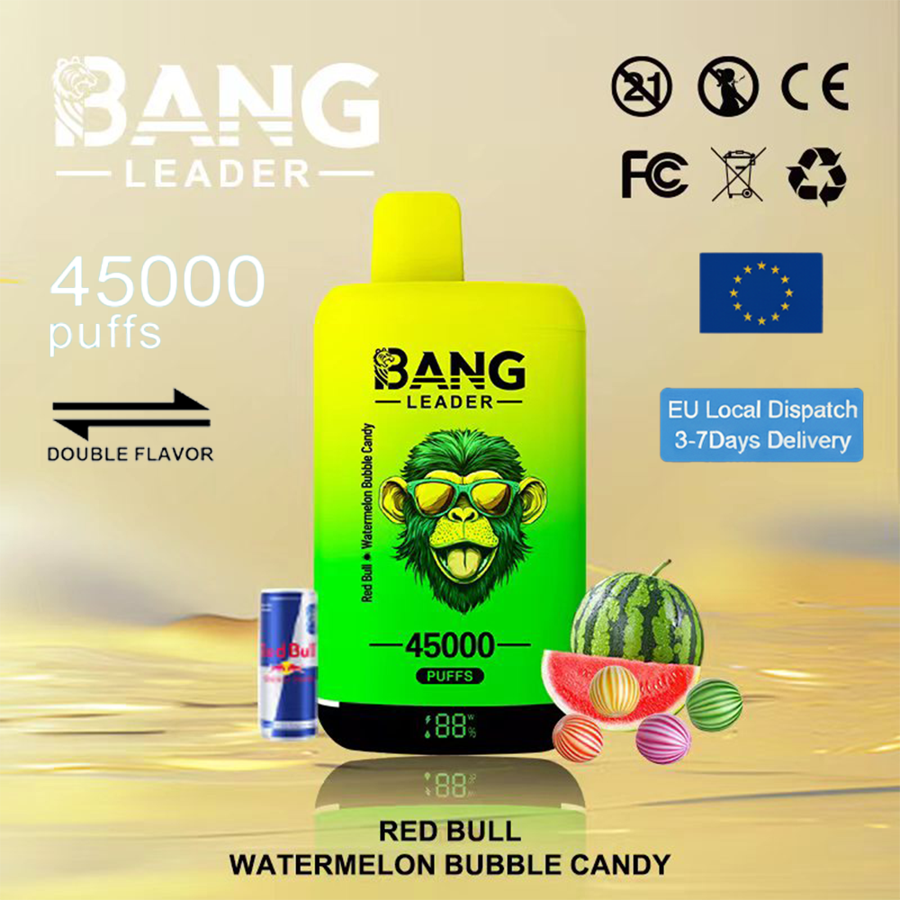 Bang Leader 45000 45k bocanadas y bobinas de malla dual y sistema de sabores dobles Bang Leader 45000 45k bocanadas y bobinas de malla dual y sistema de sabores dobles