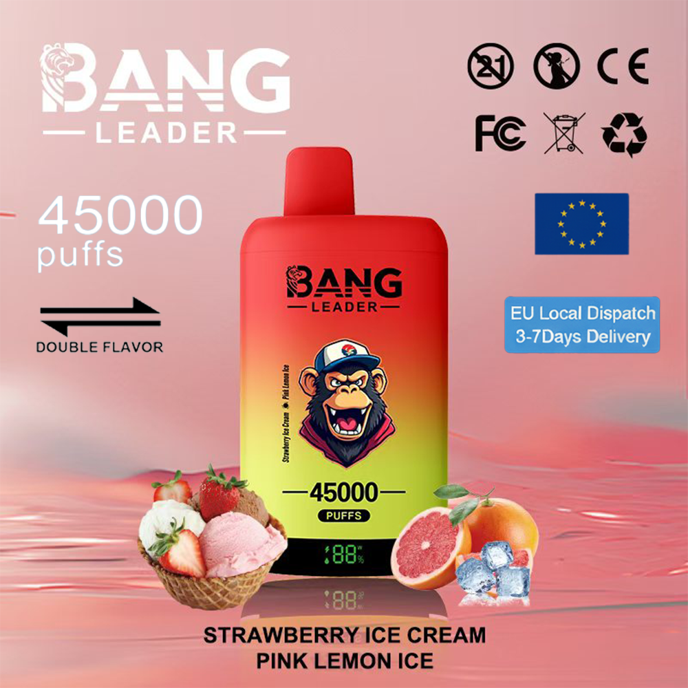 Bang Leader 45000 45k bocanadas y bobinas de malla dual y sistema de sabores dobles Bang Leader 45000 45k bocanadas y bobinas de malla dual y sistema de sabores dobles